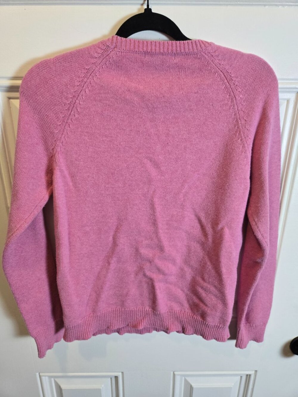 Chaps Pink Cable Knit Sweater Women's Medium Cotton Blend Preppy Cottagecore - Picture 5 of 7